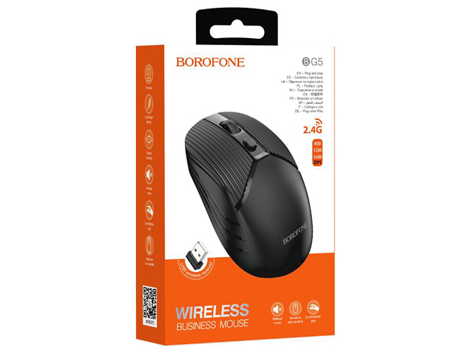 Бездротова Миша Borofone BG5, Чорний