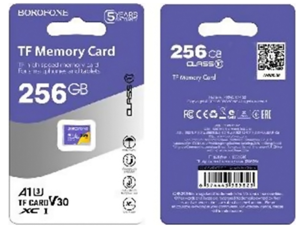 Карта Пам'яті Borofone MicroSDXC 256gb 10 Class Колір Фіолетовий