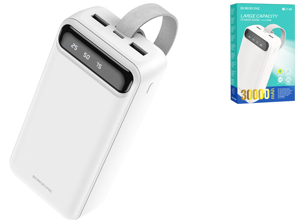 Універсальна Мобільна Батарея Borofone BJ14B Freeway 30000 mAh Колір Білий