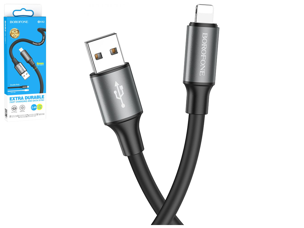 Кабель USB Borofone BX82 Lightning, Чорний