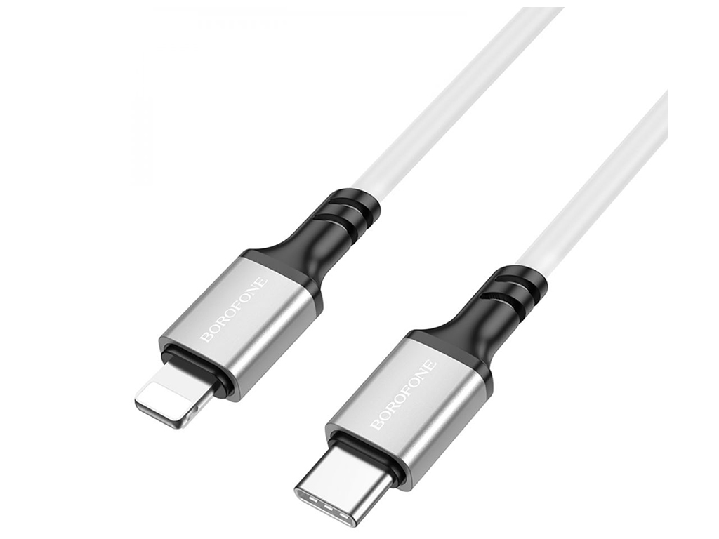 Кабель USB Borofone BX83 PD 20W/3A Silicone Type-C to Lightning Колір Білий