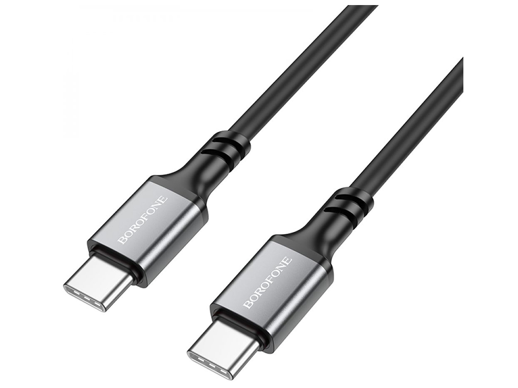 Кабель USB Borofone BX83 60W (20V/3A) Silicone Type-C to Type-C, Чорний