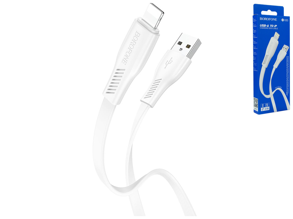 Кабель USB Borofone BX85 Lightning 2.4A, Білий