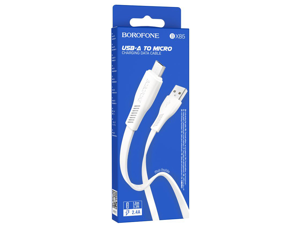 Кабель USB Borofone BX85 Micro 2.4A, Білий