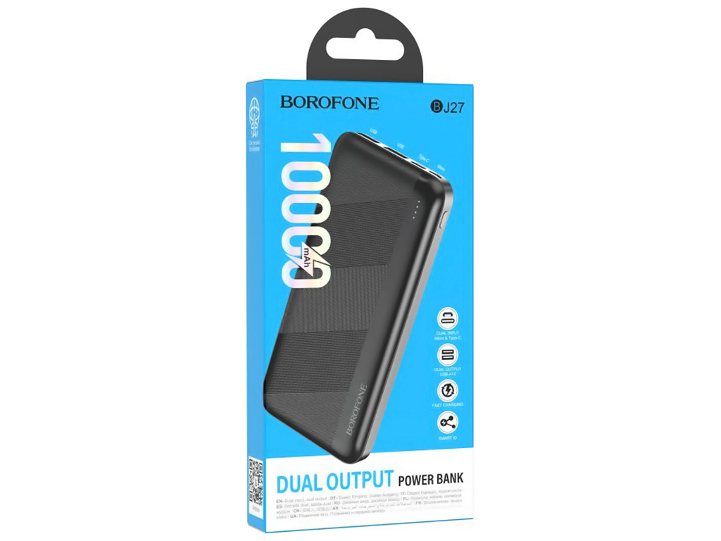 Універсальна Мобільна Батарея BJ27 Pindar 10000 mAh, Чорний