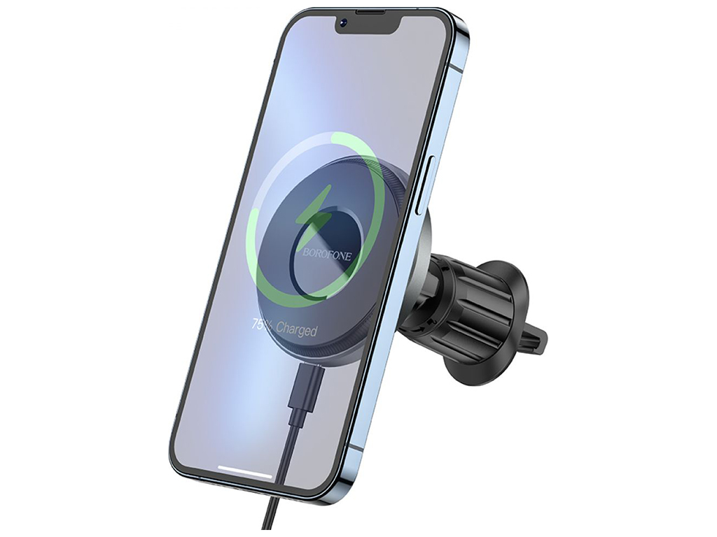 Автотримач Borofone BH202 Seaside Magnetic Wireless 15W Колір Сiрий