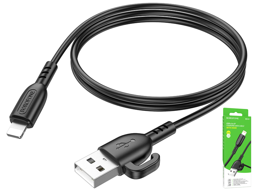 Кабель USB Borofone BX91 Lightning 2.4A Колір Чорний