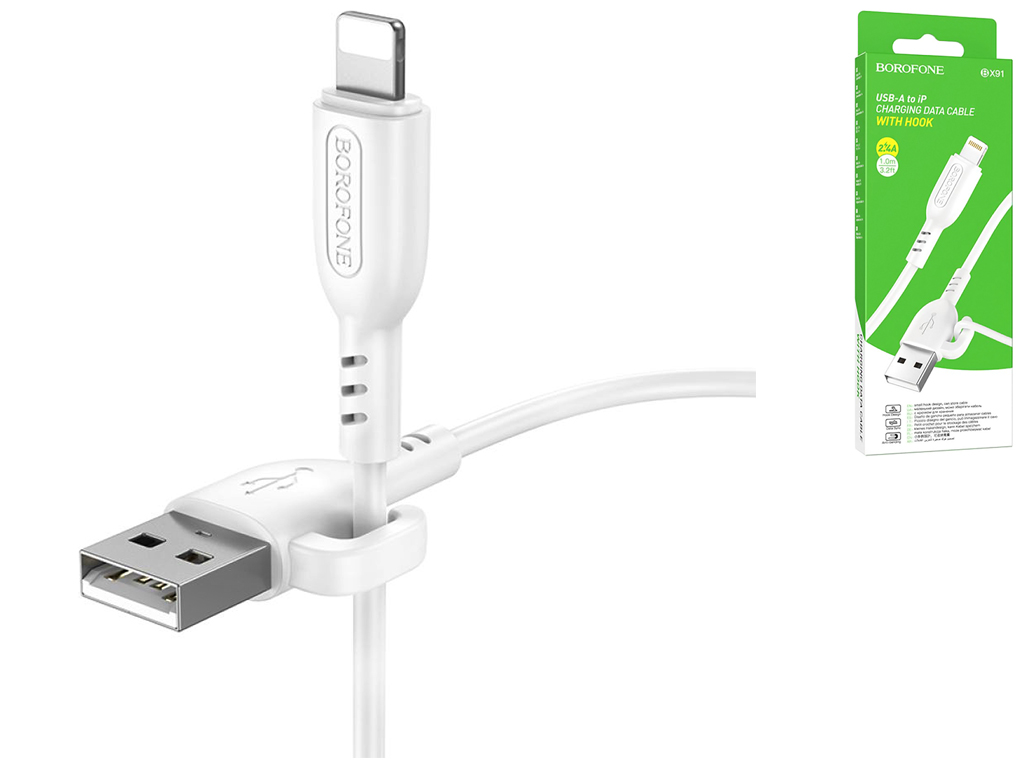 Кабель USB Borofone BX91 Lightning 2.4A Колір Білий