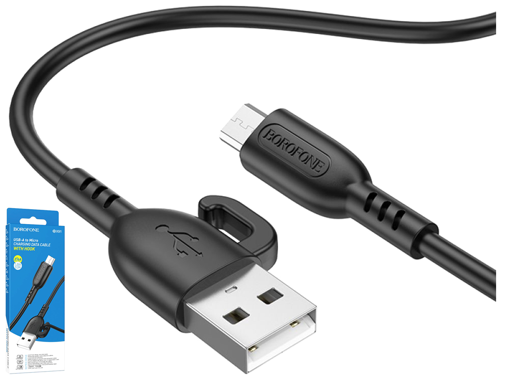 Кабель USB Borofone BX91 Micro 2.4A Колір Чорний