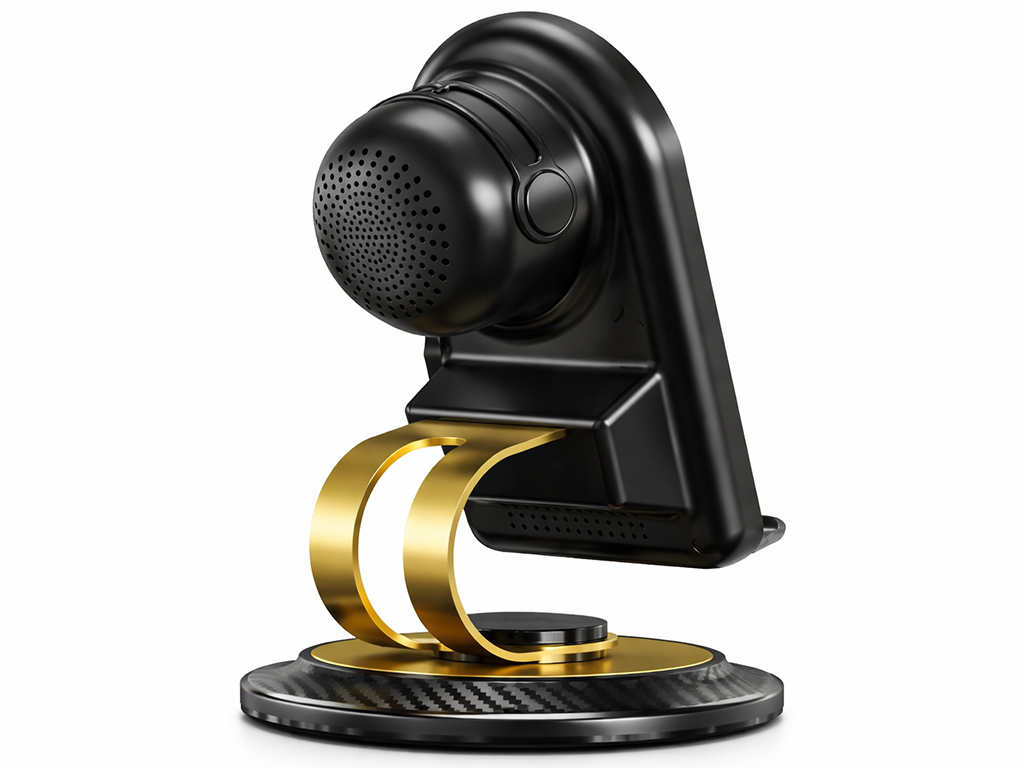 Держатель настольный XO F69, зарядка 15Вт, Bluetooth, пластик, алюминий, 175×115×96мм, цвет черный