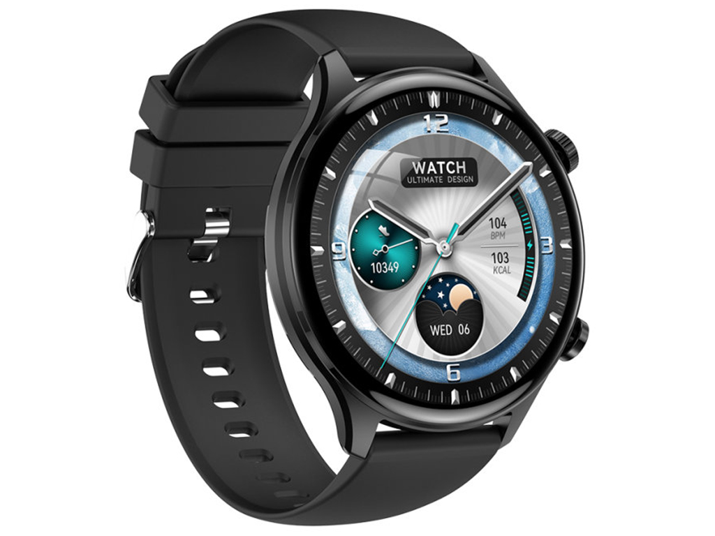 Смарт-часы XO J14, AMOLED дисплей, Bluetooth, 300мАч, цинковый сплав, стекло, 160×90×30мм, черный