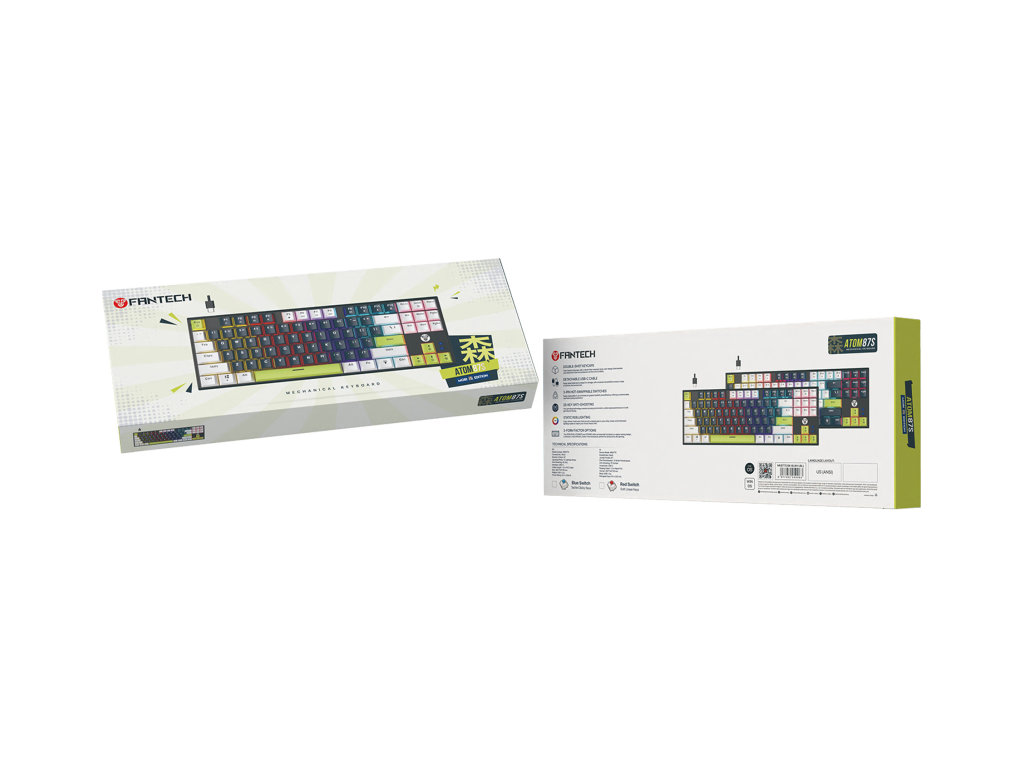 Клавиатура игровая Fantech ATOM87S MK877S Mori, Red Switch, подсветка, Type‑C, ENG, цвет синий