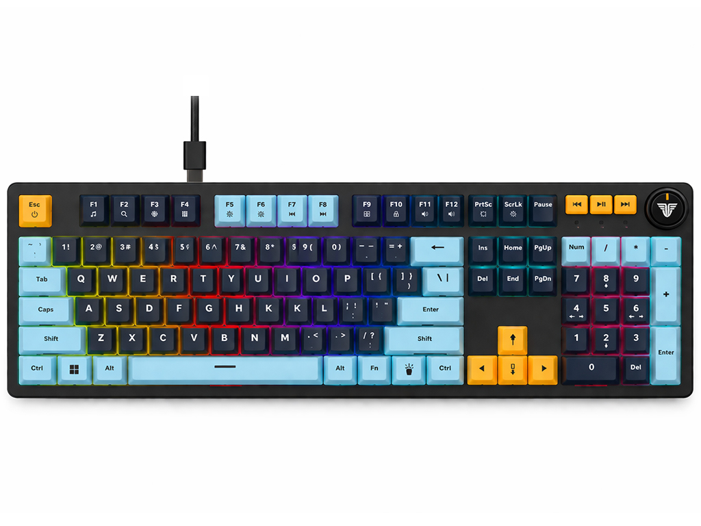 Клавиатура игровая Fantech ATOM107S MK893S MIZU, Red Switch,  подсветка, Type‑C, ENG, цвет черный