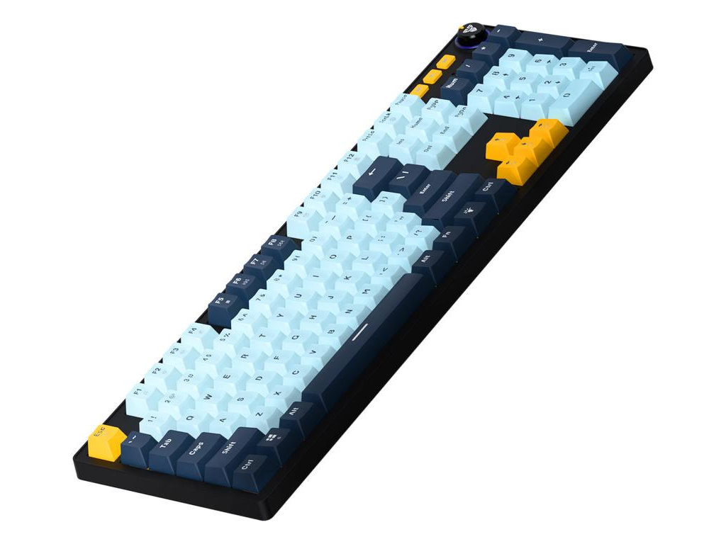 Клавиатура игровая Fantech ATOM107S MK893S MIZU, проводная,  Blue Switch, RGBподсветка, ENG, голубой