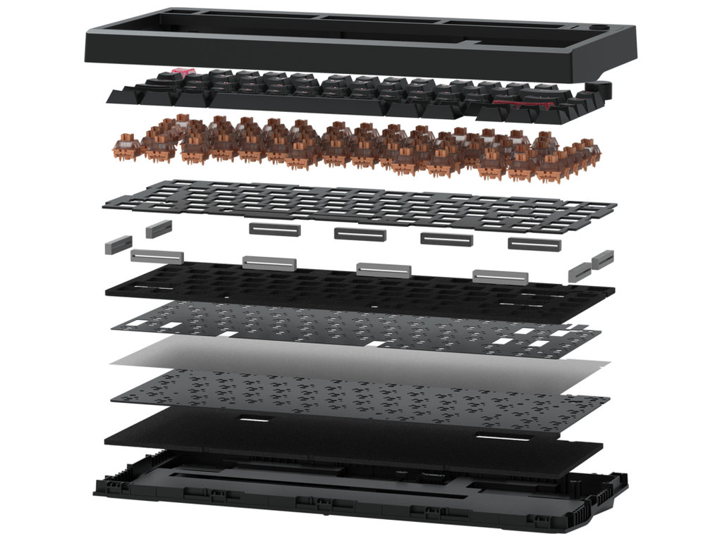 Клавиатура игровая Fantech Maxfit8, Brown switch, bluetooth/2.4g, 4000mah, Type‑C, eng, цвет черный