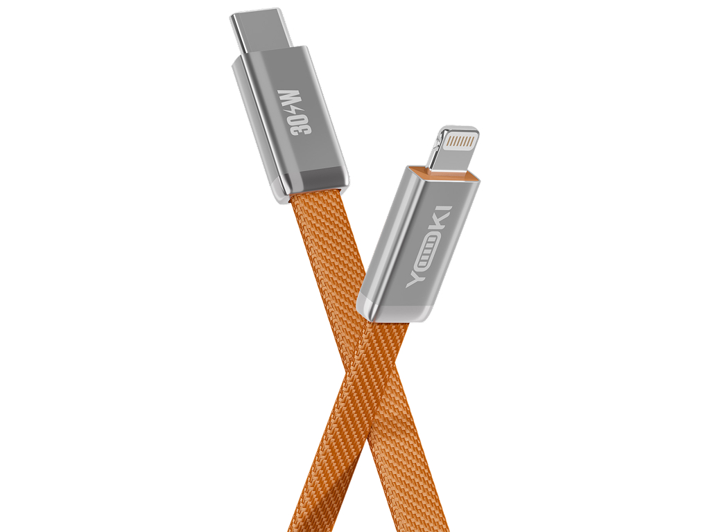 Кабель зарядный Yoki Air, Type-C - Lightning, плоский, передача данных, 30Вт, 1,2м