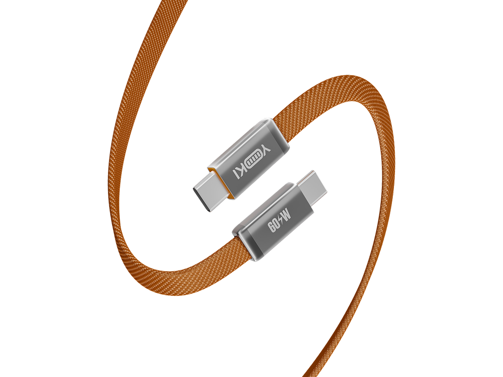 Кабель зарядный Yoki Air, Type-C - Type-C, плоский, 60Вт, 1,2м