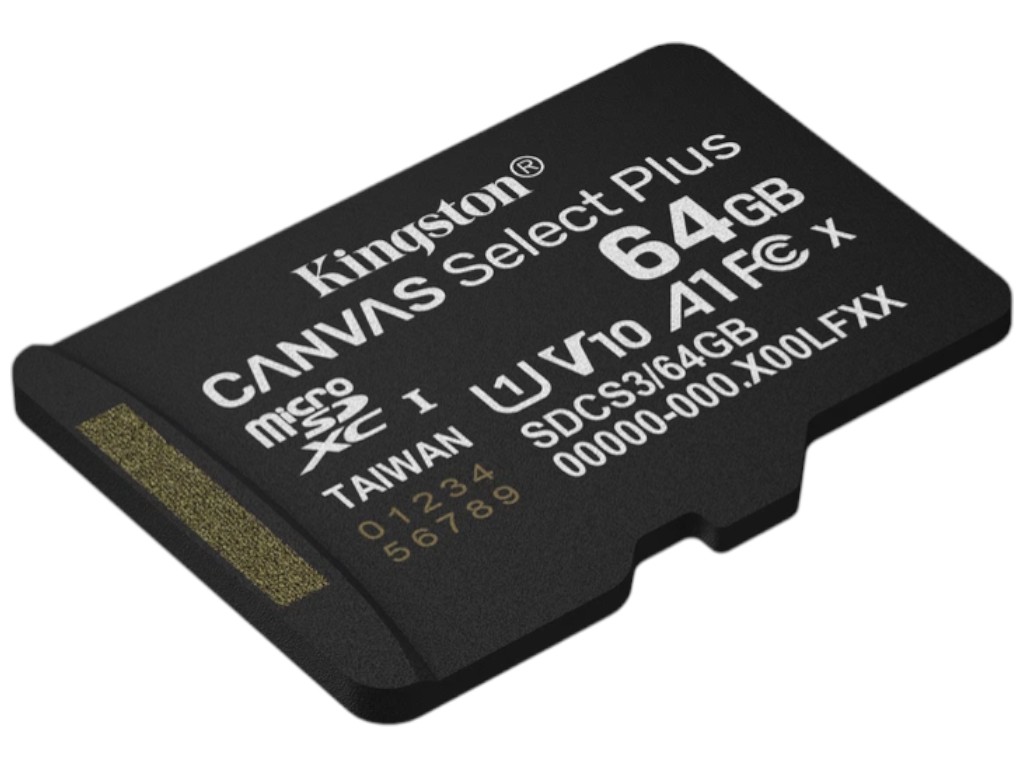 Карта памяти Kingston Canvas Select Plus Gen3 microSDXC (UHS-1), 64gb, 10 Class