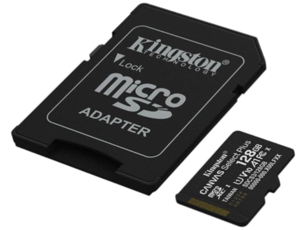 Карта памяти Kingston Canvas Select Plus Gen3 microSDXC (UHS-1) 128gb, 10 Class & Adapter