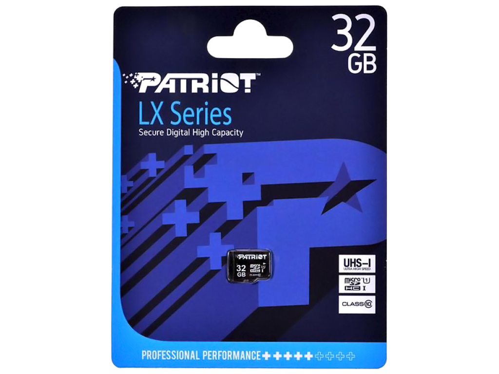 Карта Памяти Patriot LX Series MicroSDHC (UHS-1) 32gb 10 Class, Black