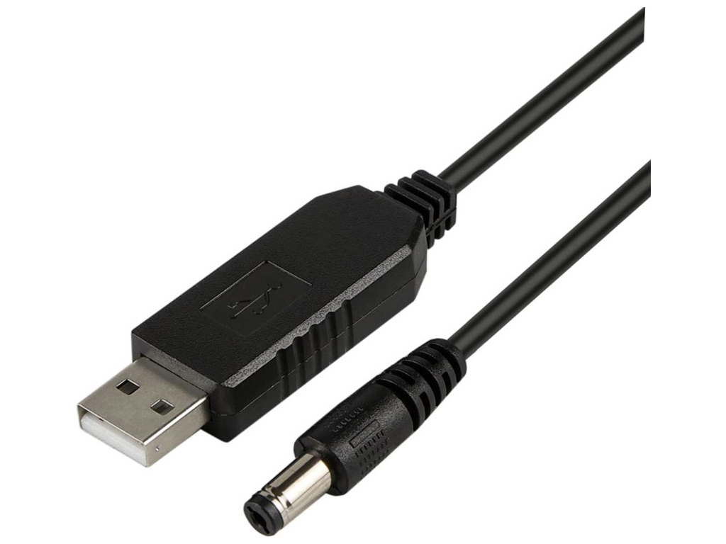 Кабель для роутера USB to DC LDO-888 с 5v на 12v 1A 5.5х2.1 мм Цвет Черный