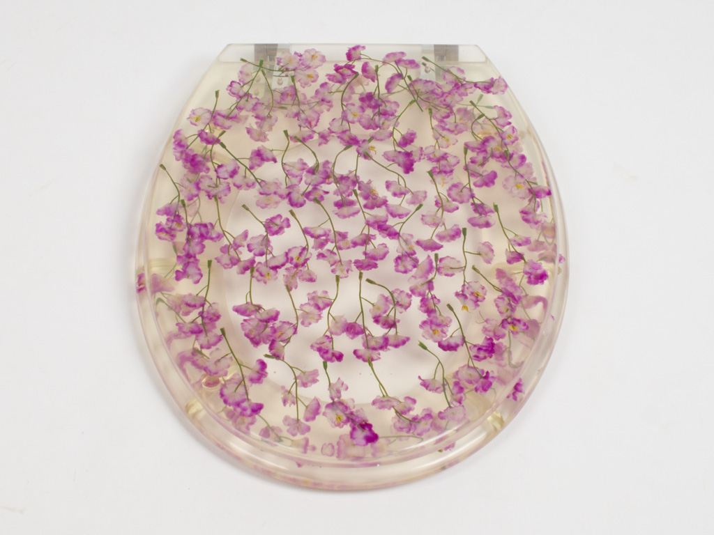 Крышка для унитаза прозрачная акриловая с хромироваными креплениями