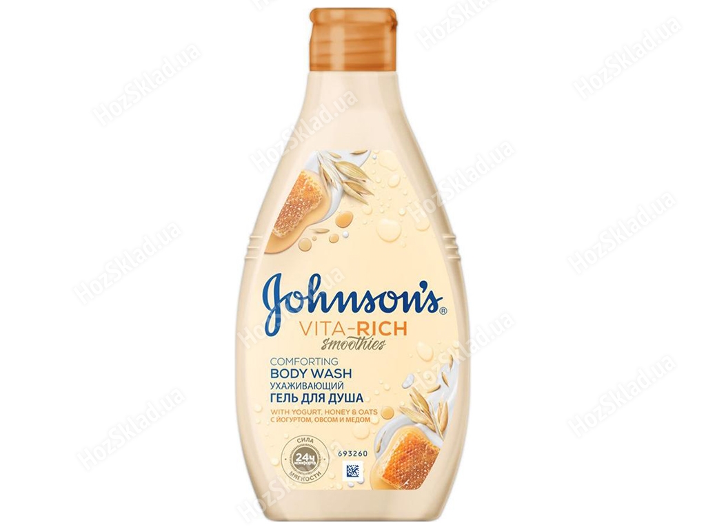 Гель-смузи для душа Johnson's Body Care Vita-Rich ухаживающий с йогуртом, овсом и медом 250мл