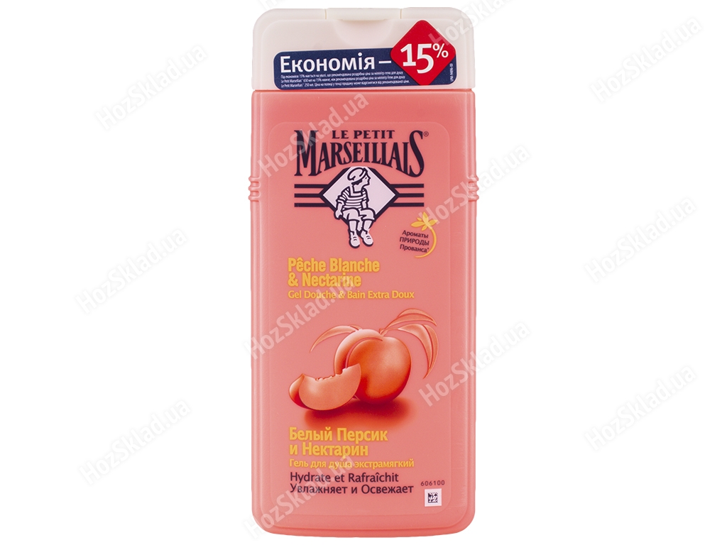 Гель для душу Le Petit Marseillais Білий персик і нектарин екстрам'який 650мл