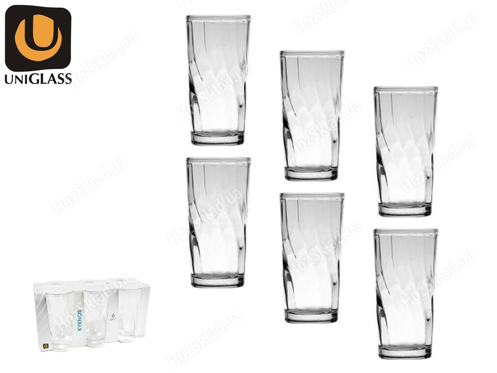 Набір склянок Kyknos 250мл 51053 (ціна за набір 6шт)