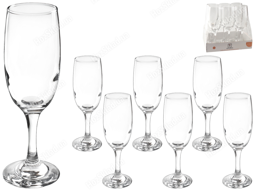 Набор бокалов для шампанского Vita Glass Kouros 185мл (цена за набор 6шт) 96504V
