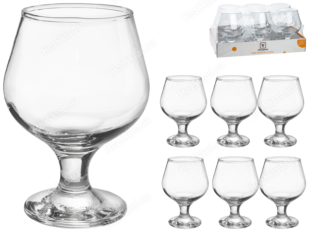 Набор бокалов для коньяка Vita Glass Kouros 240мл (цена за набор 6шт) 97502V
