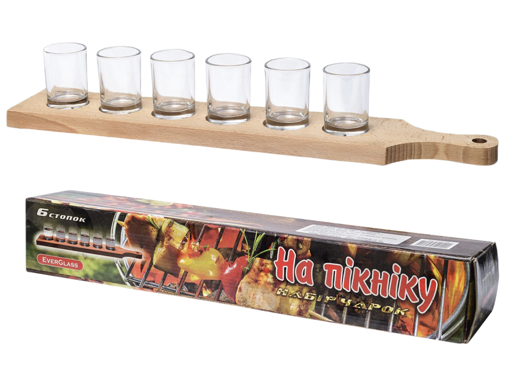 Набор рюмок подарочный "На пикнике" на подставке (6шт по 50мл) 55004НБ
