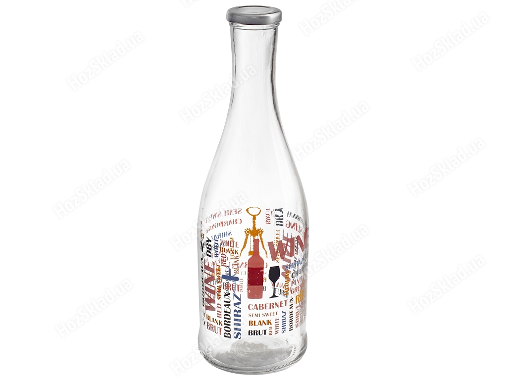 Стеклянная бутылка Грааль Вино декоративная 1л 11000D3