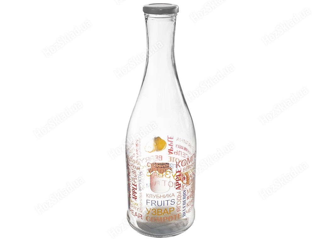 Стеклянная бутылка Грааль Компот декоративная 1л 11000D2