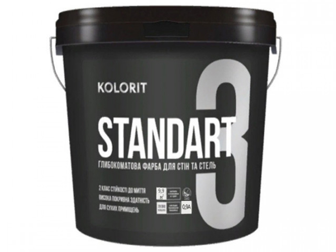 Краска интерьерная латексная Kolorit Standart 3 (база А) 0,9л