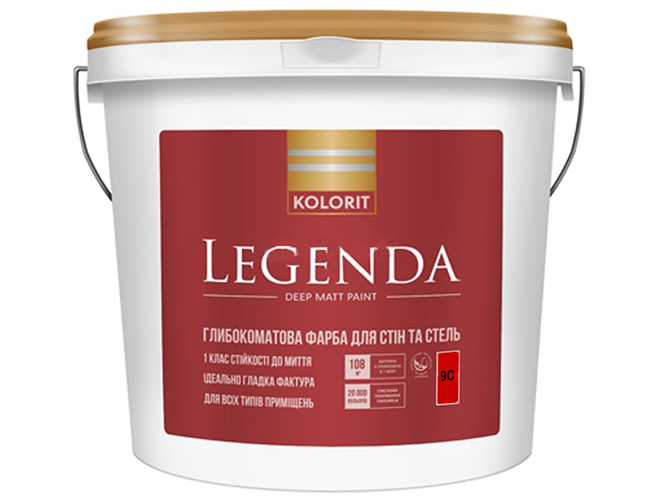 Краска интерьерная акриловая Kolorit Legenda (база С) 9л