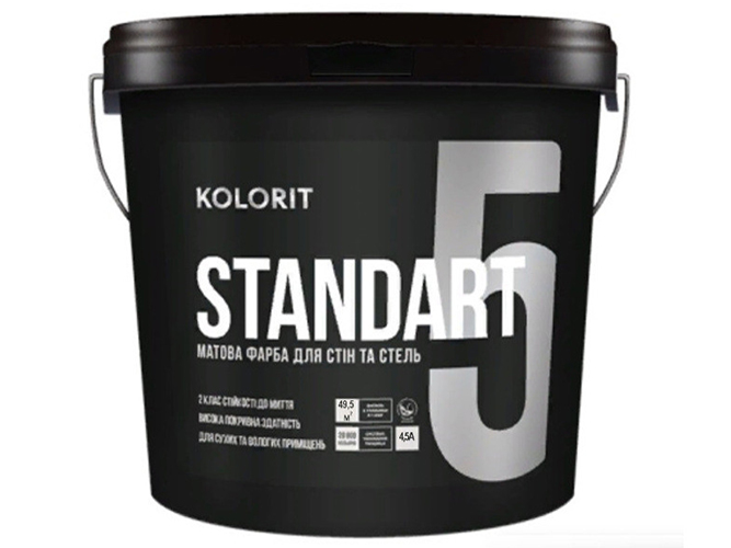 Краска интерьерная латексная Kolorit Standart 5 (база А) 4,5л
