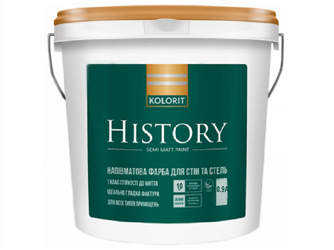 Краска интерьерная латексная Kolorit History (база А) 0,9л