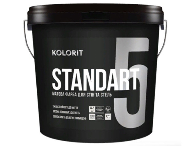 Краска интерьерная латексная Kolorit Standart 5 (база С) 2,7л