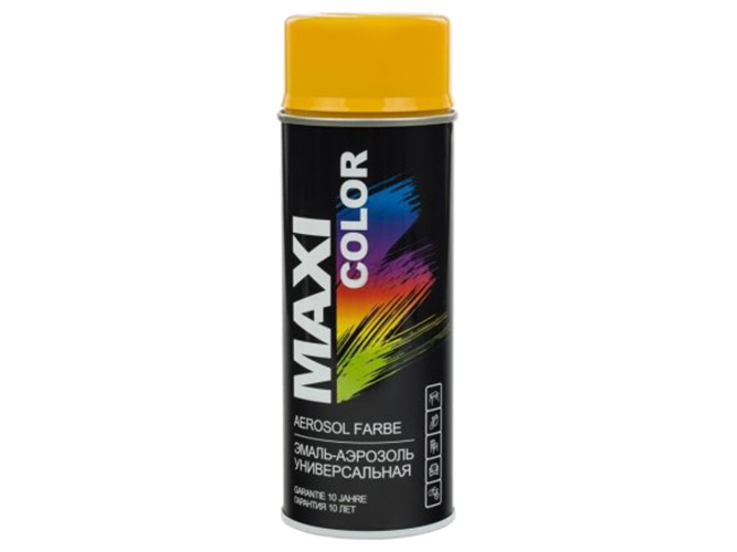 Эмаль аэрозольная универсальная декоративная MAXI COLOR золотисто-желтый 400мл