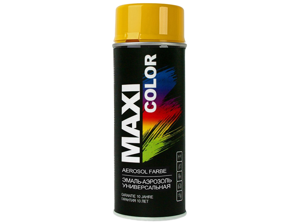 Эмаль аэрозольная универсальная декоративная MAXI COLOR желтый 400мл