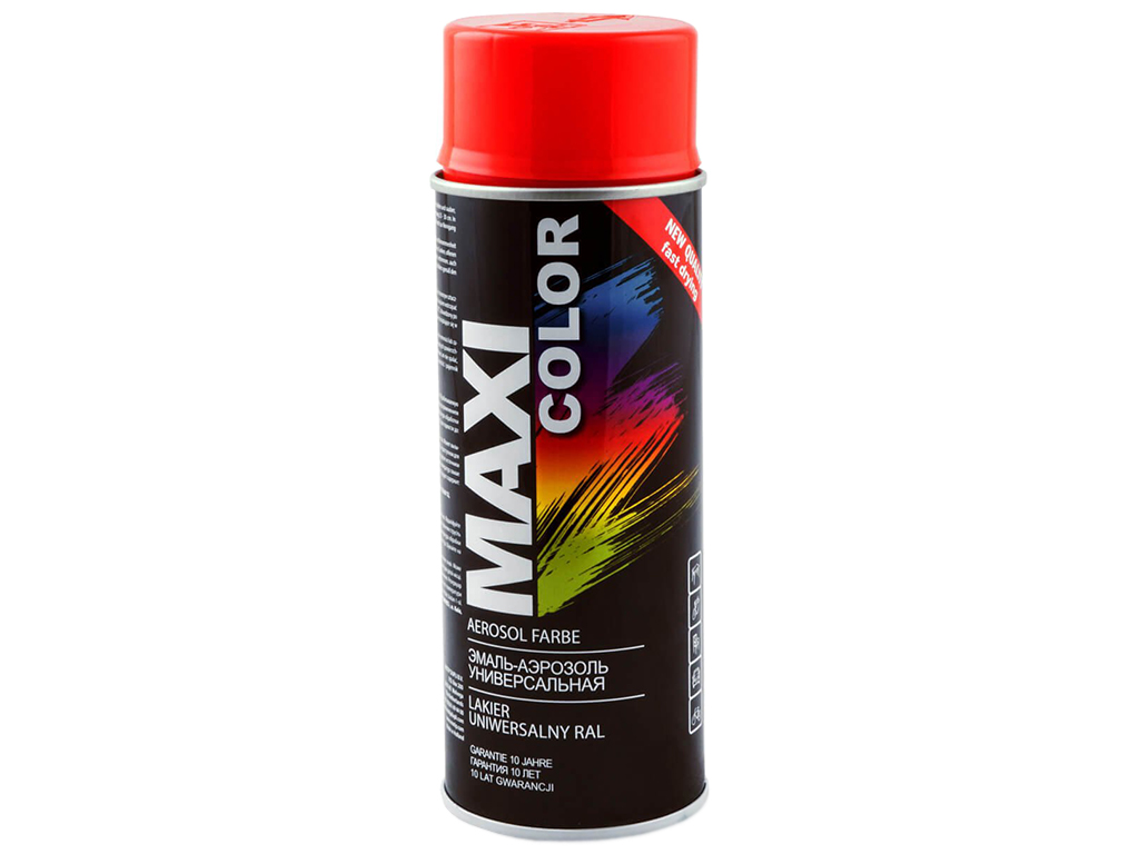 Эмаль аэрозольная универсальная декоративная MAXI COLOR красно-оранжевая 400мл