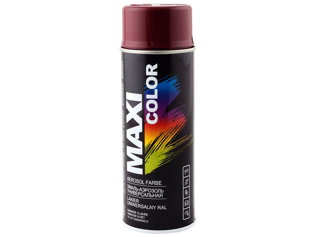 Эмаль аэрозольная универсальная декоративная MAXI COLOR бордовый 400мл
