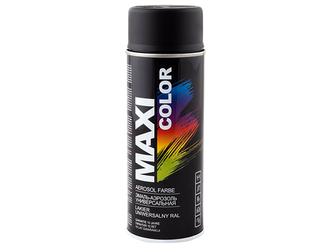 Емаль аерозольна універсальна декоративна MAXI COLOR чорний матовий 400мл