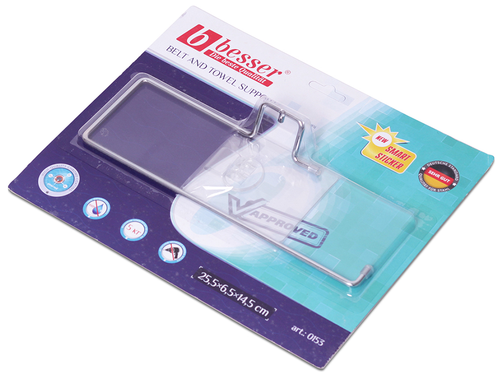 Тримач рушників хромований Besser з кріпленням "Smart Sticker" 25,5х8х3,5см