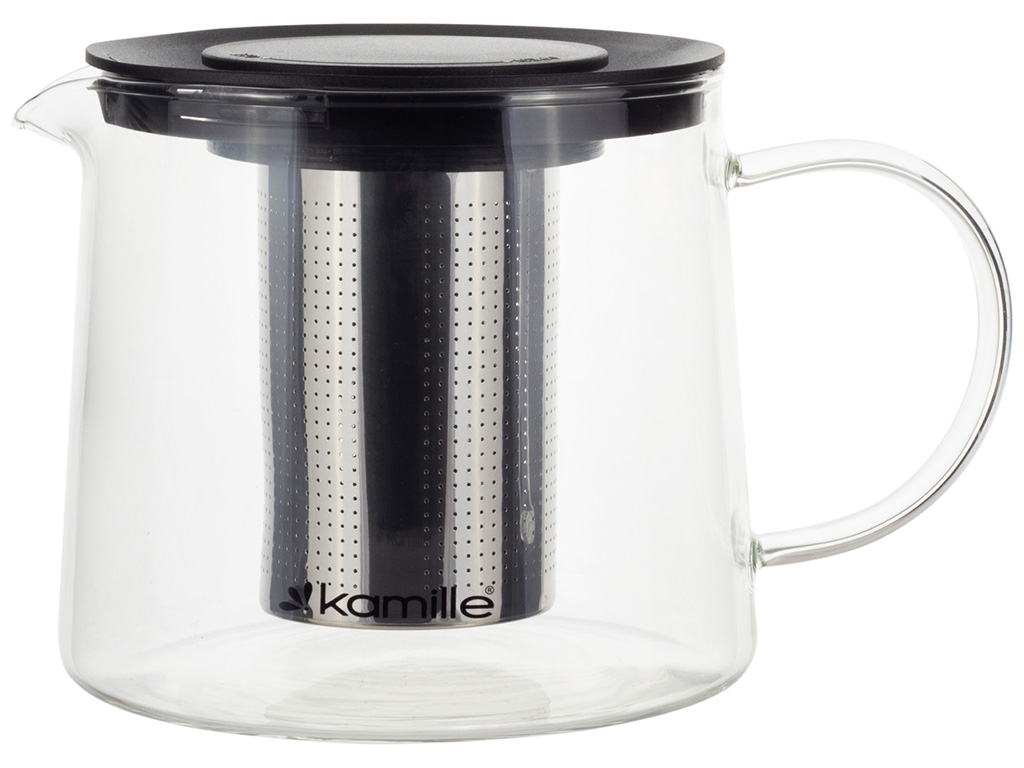 Заварник со съемным ситечком Kamille, 1,5л (стекло, нержавеющая сталь)