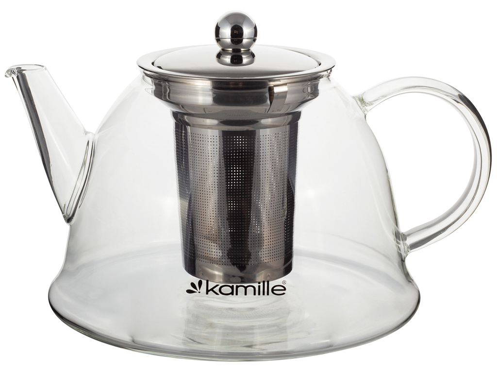 Заварник со съемным ситечком Kamille, 1,5л (стекло, нержавеющая сталь)