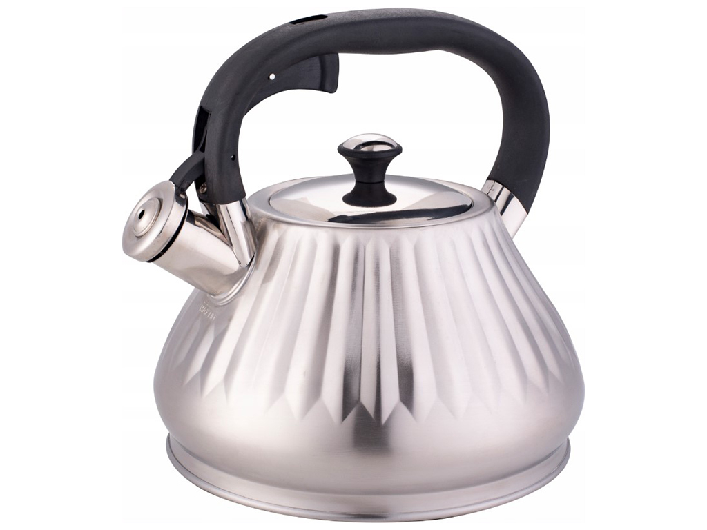 Чайник Kamille, из нержавеющей стали со свистком и ручкой soft touch, 3л