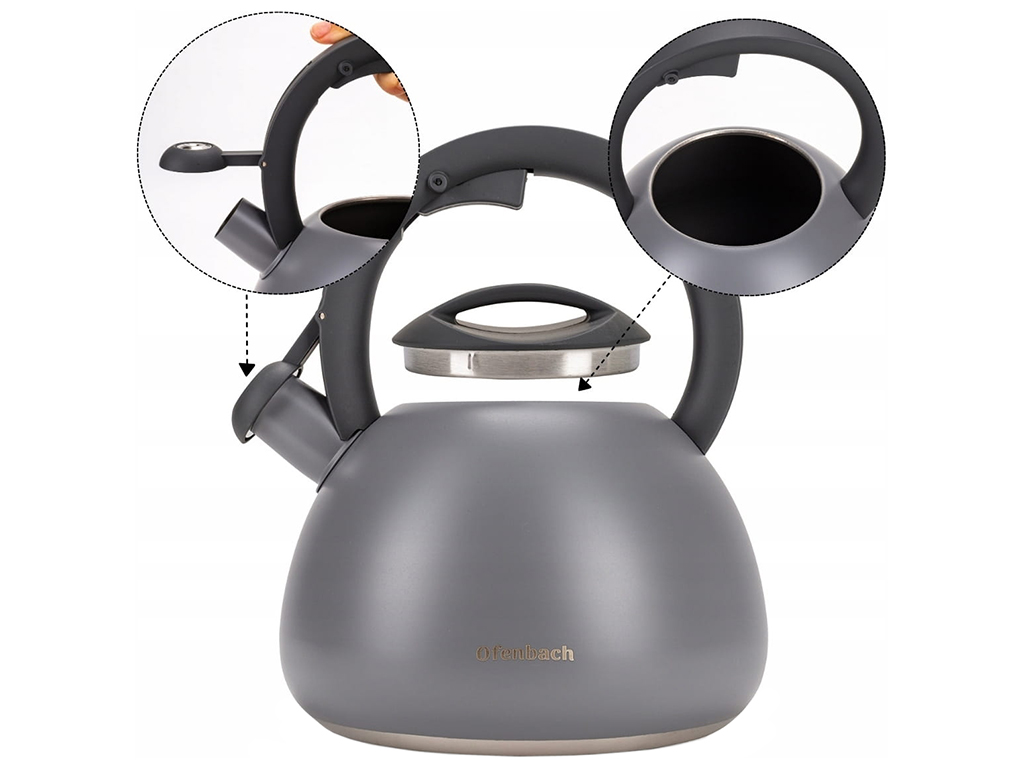 Чайник Ofenbach, из нержавеющей стали со свистком, 2,7л