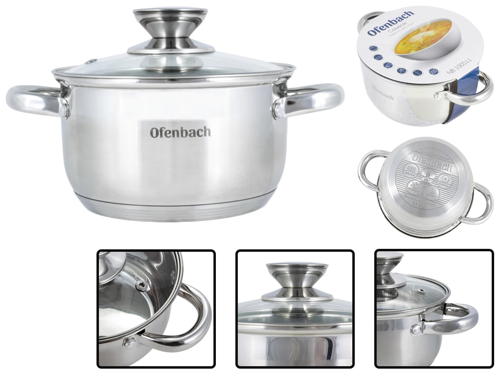Каструля з кришкою Ofenbach нержавіюча сталь 1,7л